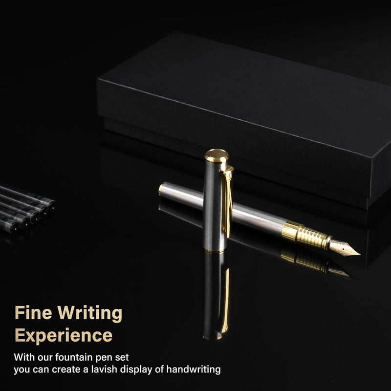 lucilynx Fountain Pen with Medium Nib, Includes 10 Ink Cartridges, 2 Ink Refill Converter and Premium Gift Box, Luxury Fountain Pen Perfect for Journaling, Calligraphy, Smooth Writing - Image 4